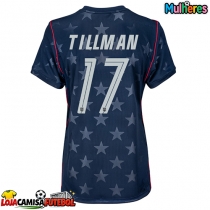 Camisa de Futebol Estados Unidos Malik Tillman #17 Equipamento Secundário Mulheres Mundo 2026 Manga Curta